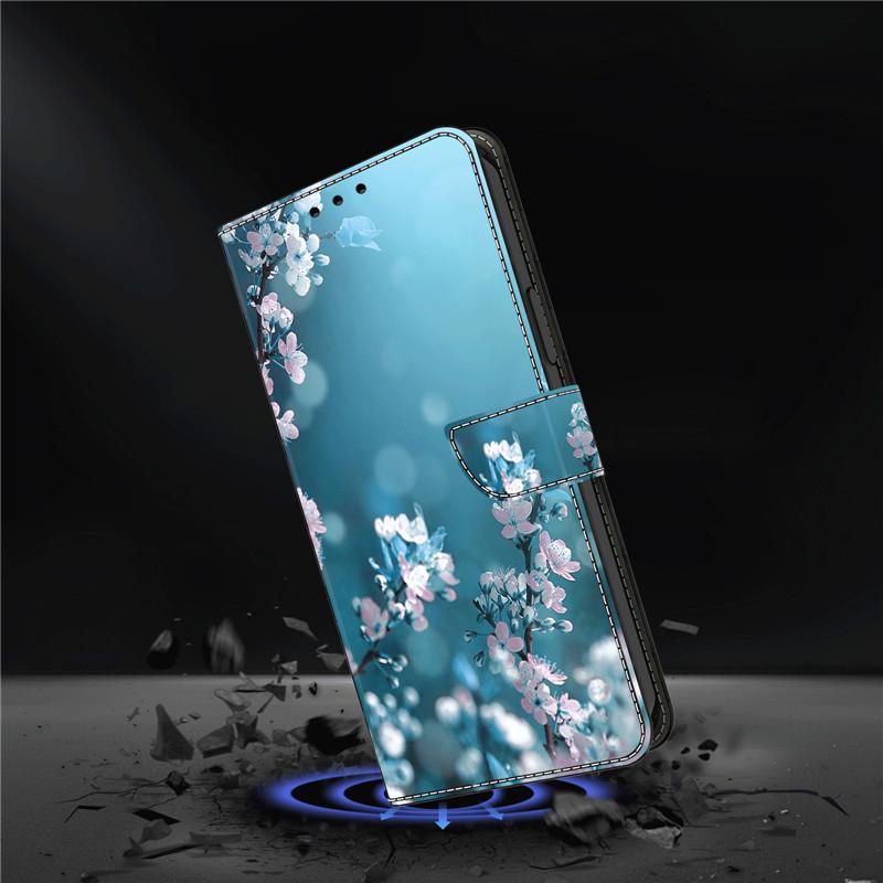 A55 A35 A25 A15 Phone Case for Samsung Galaxy A16 A14 A13 A12 Luxury Painted Wallet PU Leather Cover Bracket Flip Phone Cases