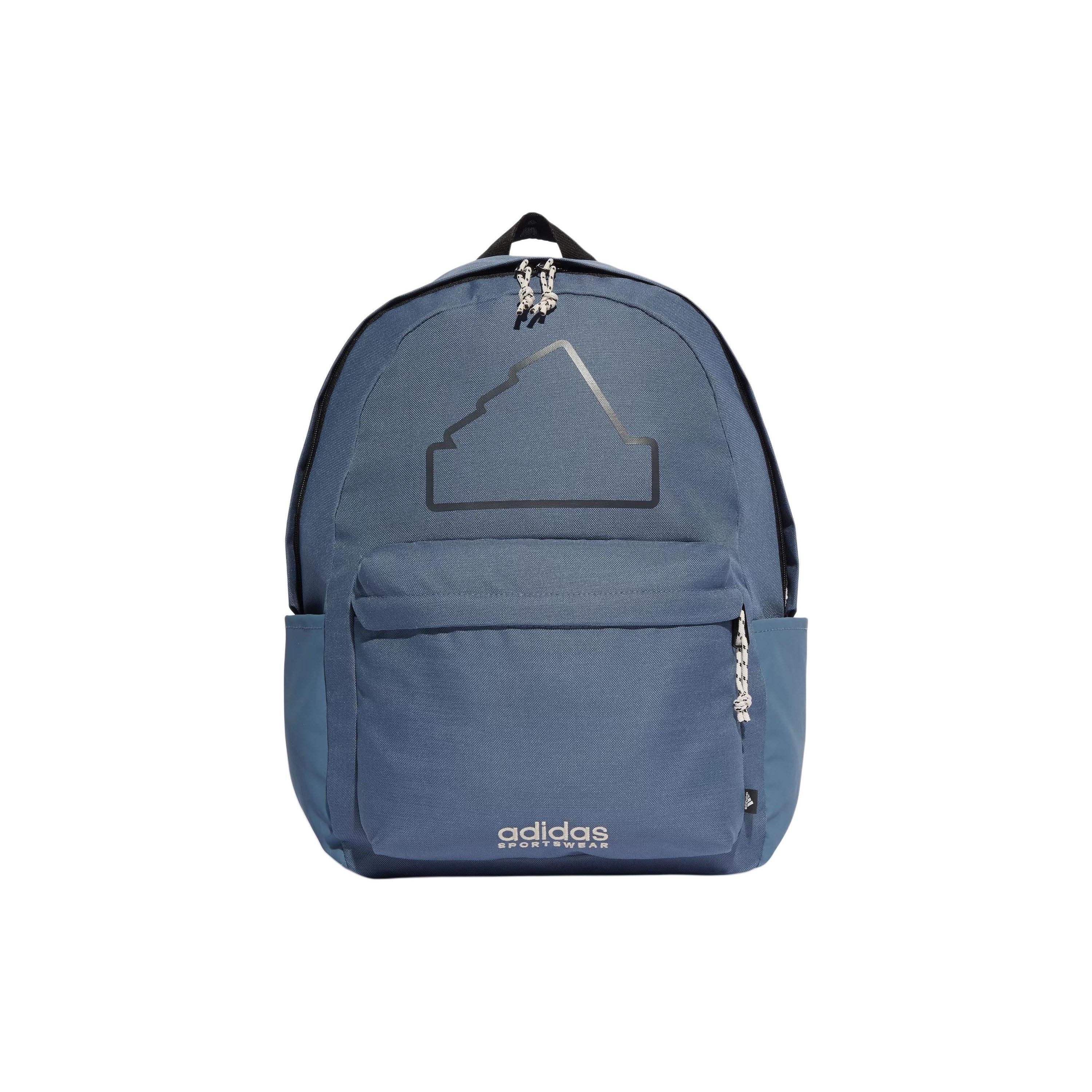 

Adidas Love Print Classic Simple Large Capacity Zipper Closure Backpack Unisex Backpack Ink-Blue Black Light-Gray IR7445 Ink Blue & Black & Light Gray