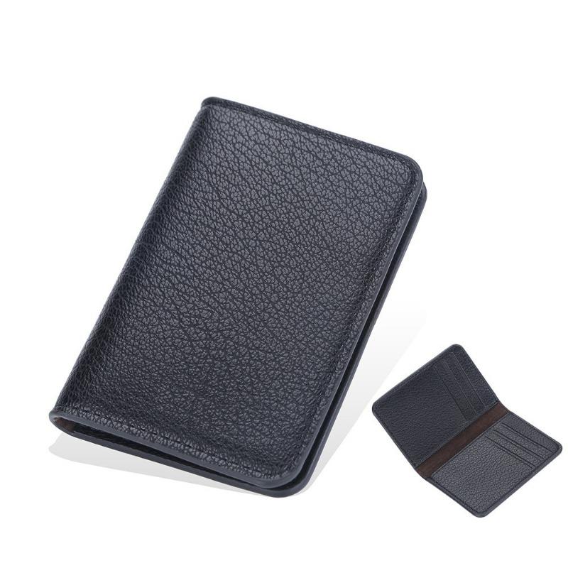 New Men's Card Bag, Simple Multi-card Holder, Striped Soft Leather Open Wallet, Functional Small Bag.