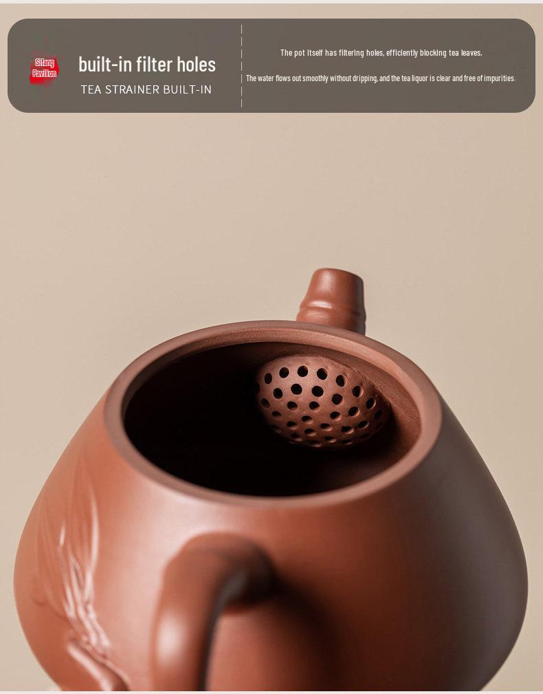 Handmade Yixing Zisha Shi Piao Teapot for Gongfu Tea, Single-Person Use, High-End Artist Design