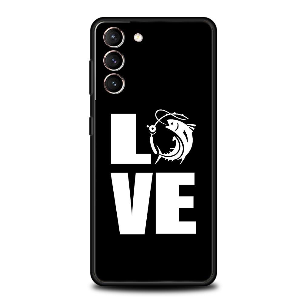 Phone Case For Samsung Galaxy S24 S23 Ultra S22 S21 S20 FE 5G S10 S10E S9 Plus S8 Soft Silicone Black Cover Carp Fishing Fish