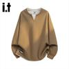 Izzue Layered-Look Crew Neck Long-Sleeve Sweatshirt