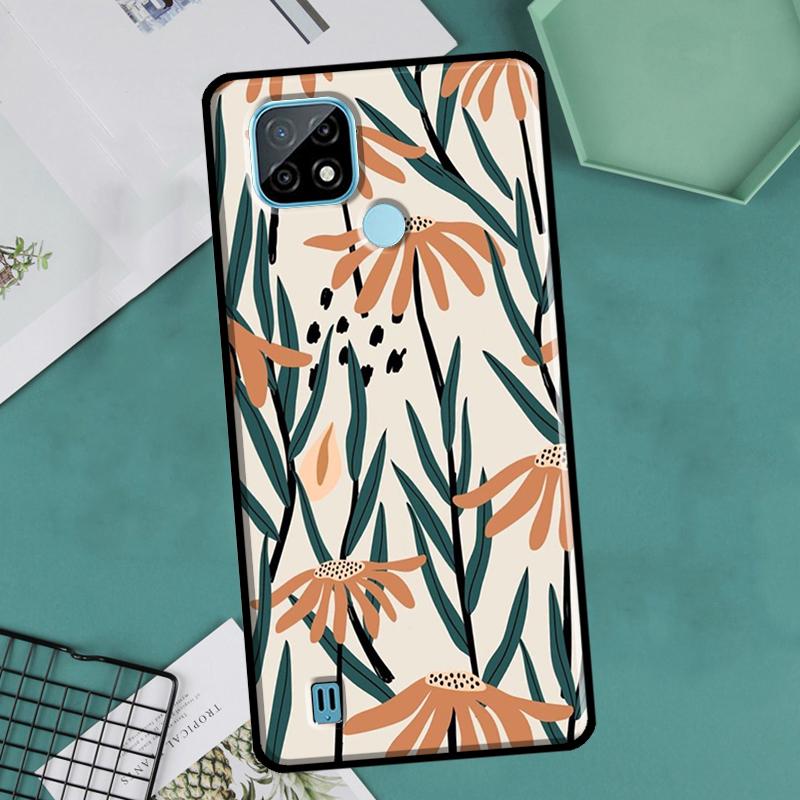 Vintage Leaves Flower For OnePlus 10 Pro 9 Pro 8T 9R Nord2 Case For Realme 9 8 Pro 8i 9i C35 GT Neo 2 3 Master