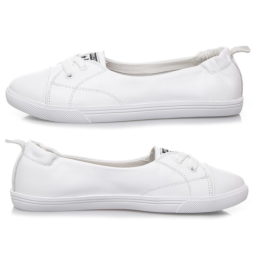 Schuhe für Damen, Sneakers, Frühling, Sommer, echtes Leder, einfache Flats, Studentenschuhe, Slip-On, Freizeitschuhe, Umstandsschuhe, Übergröße 42