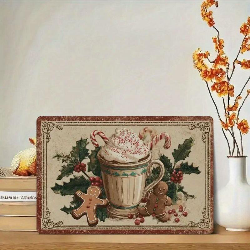 Vintage Merry Christmas Metal Sign, Retro Holiday Wall Decor 20x30cm