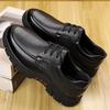 Men's leather shoes elderly soft leather business casual shoes soft sole middle old men's shoes platform sole elderly father driving leather shoes