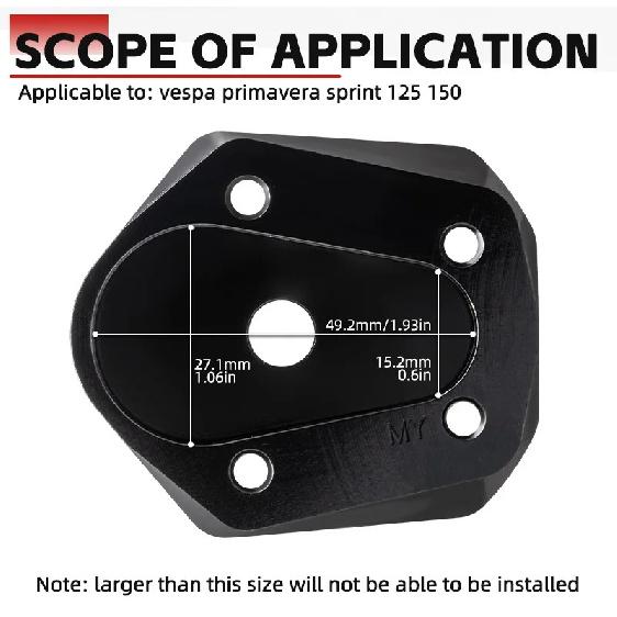 Vespa Sprint150 125 Kickstand Support Plate Foot Side Stand Extension Pad For Piaggio Scooter VESPA LX Primavera Sprint 125 150