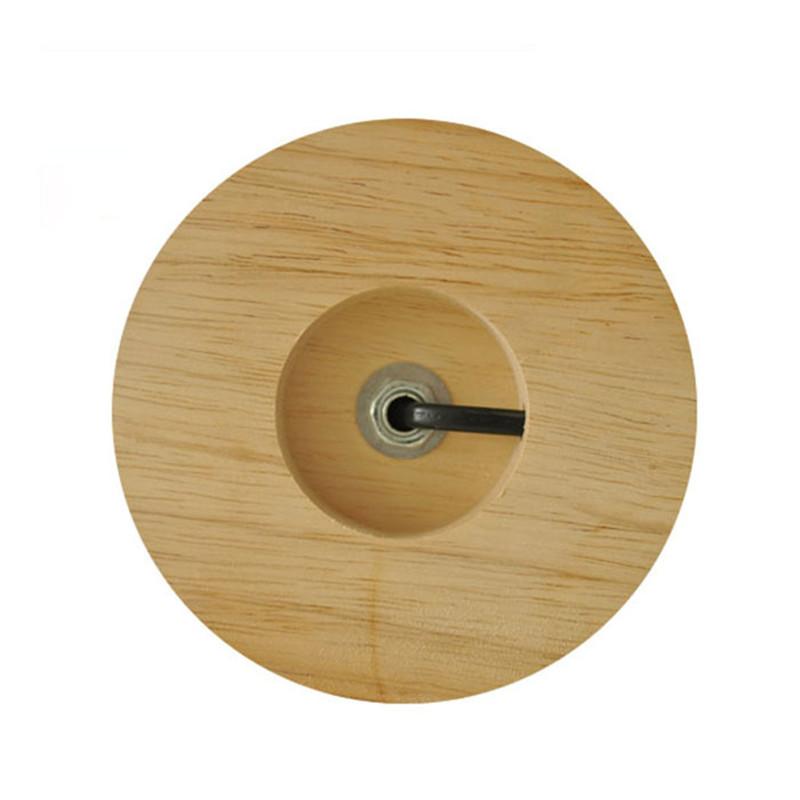 Circular Solid Wooden Base Holder with Cord on off switch for Table Lamp,Plug in E27 Lamp Bedside Lamp Holder for Home Lighting