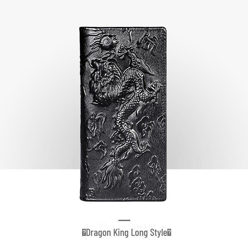 Men’s Retro Genuine Leather Wallet - Hand-Embossed Crocodile Pattern, Long, Large Capacity, Multi-Card Slots.