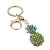 Fruit Keychain with Lobster Clasp Pineapple Rhinestone Alloy Resin Portable Bag or Car Keychain Summer Tropical Accessory for