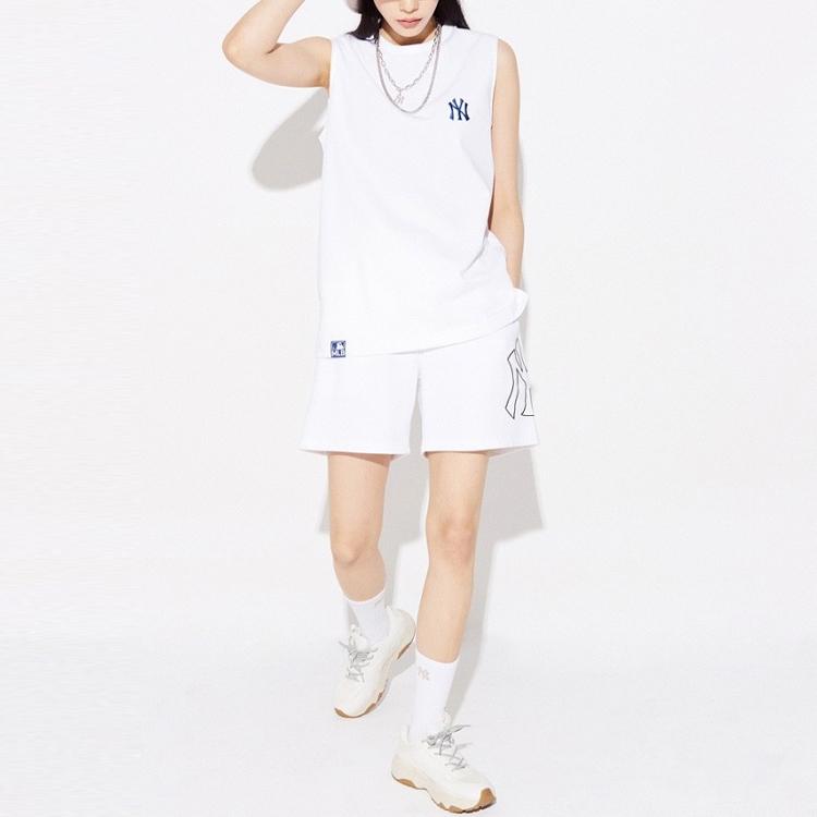 New MLB Base Logo Casual Shorts Unisex White 3ASPB0223-50WHS