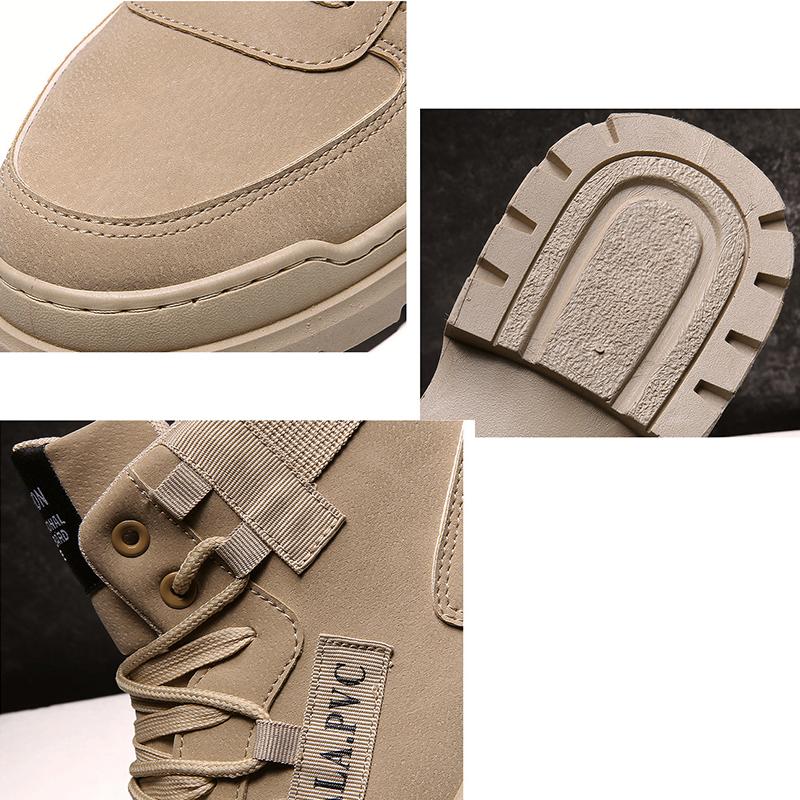 New Autumn and Winter Plus Velvet Warm Men's High-top Boots Outdoor Martin Boots Non-slip Casual Shoes