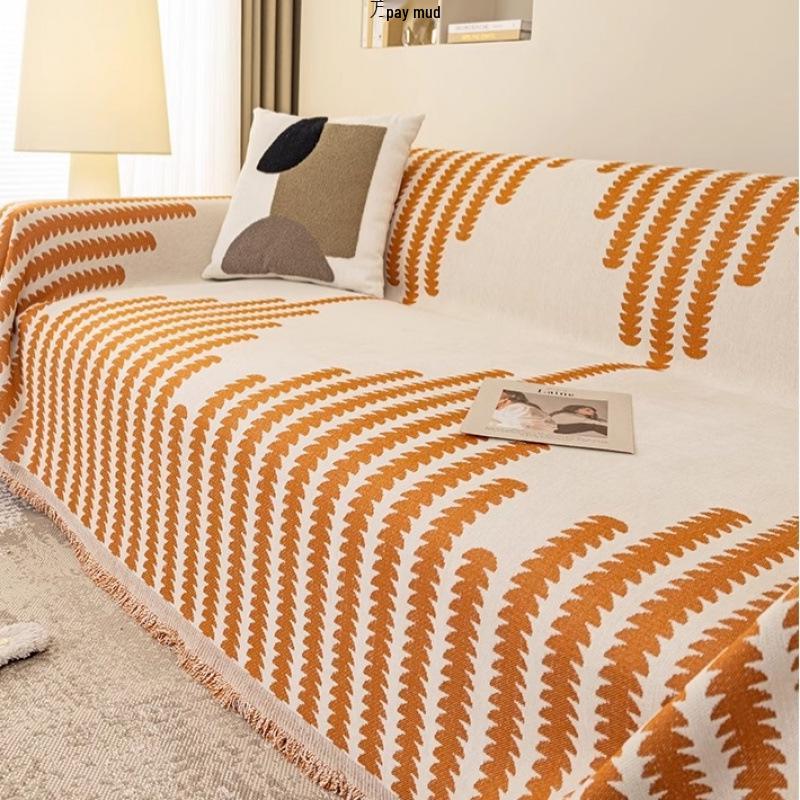 Chenille Anti-Scratch Sofa Cushion Cover & Throw Blanket - Universal, Four Seasons