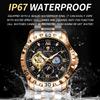 Top Luxury Men Mechanical Watch Automatic Moon Phase Man Wristwatch Hollow Tourbillon Stainless Steel Men's Watches Male