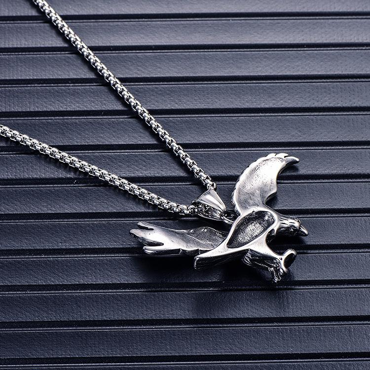 Vintage Eagle Men'S Necklace, Eagle Predator Pendant, Hip Hop Wear Accessories