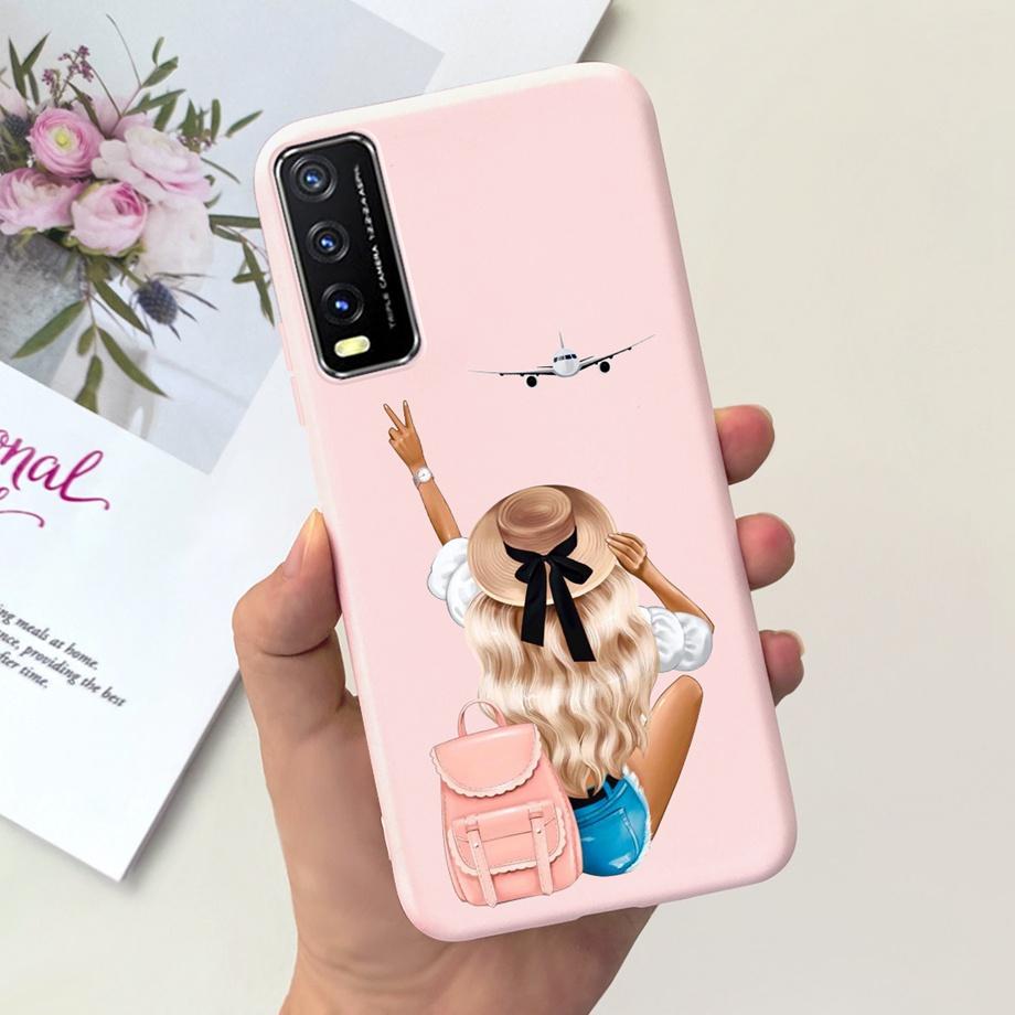 Custodia For Vivo V2027 V2027 Vivo Y11s Y12s Y20i Y20 Custodia per Telefono Morbida Opaca Silicone Liquido Antiurto Paraurti Capa Elegante Moda