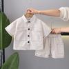 Kids Boy Summer Clothes Solid Worker Wear Children Clothing Boy Short Sleeve Cartoon T-Shirts Short Pants Tracksuit Suit Set