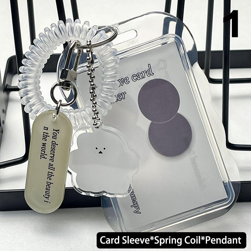 

Прозрачный держатель для фотокарт Ins Design Idol Photo Sleeve Anti Lost Balloon Dog Keychain Photocards Protector Case Student Card 1