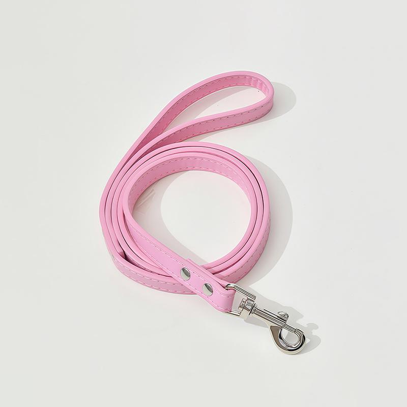 Colorful Soft Leather Pet Leashes with Alloy Buckle Fashional Skin-friendly Durable No-tangle Leash for Dogs Pets Accessories