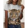 Summer Round Neck 3D Animal Print Top Fashionable Casual Short Sleeved Women's T-shirts
