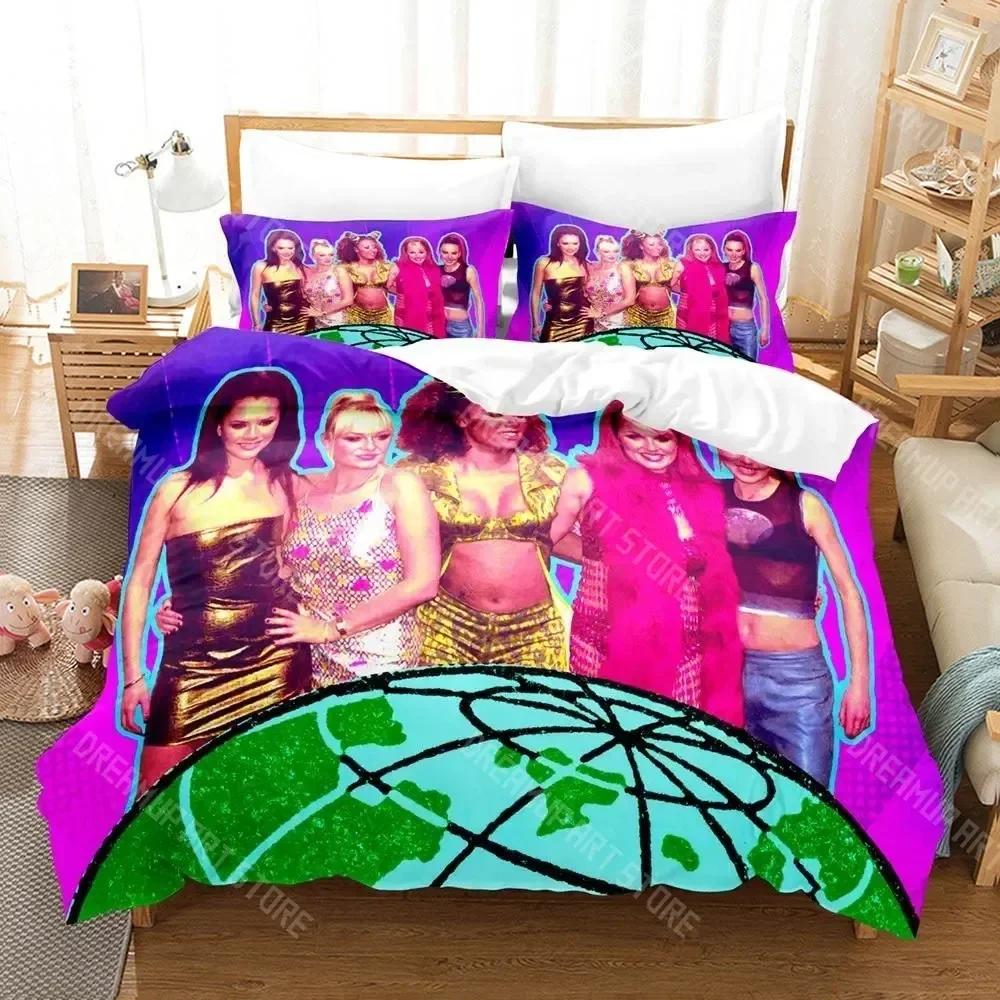 3D Print S-spices 90S Bedding Set Cartoon Anime three-piece set Adult Kid Bedroom Duvetcover Sets 3D Kawaii Hip Hop Girls