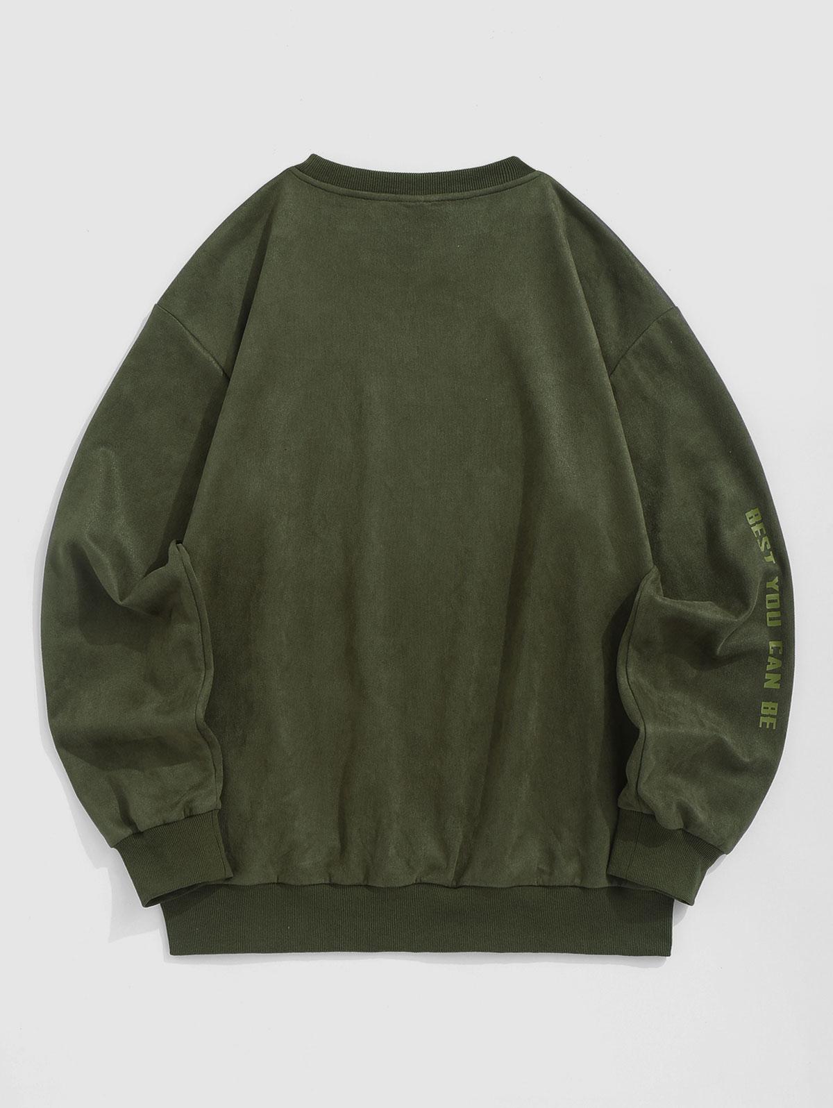 ZAFUL Мужская повседневная толстовка из искусственной замши с заниженной линией плеч — фото 2