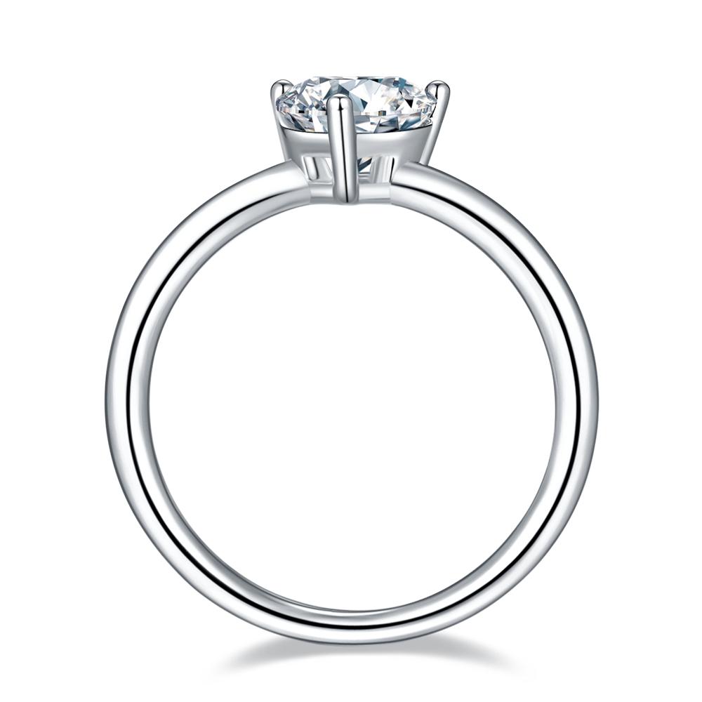 Fashion 925 Sterling Silver Heart Cut 5*8MM VVS1 D Real Moissanite Diamond 18K White Gold Rings Anniversary Gift Jewelry