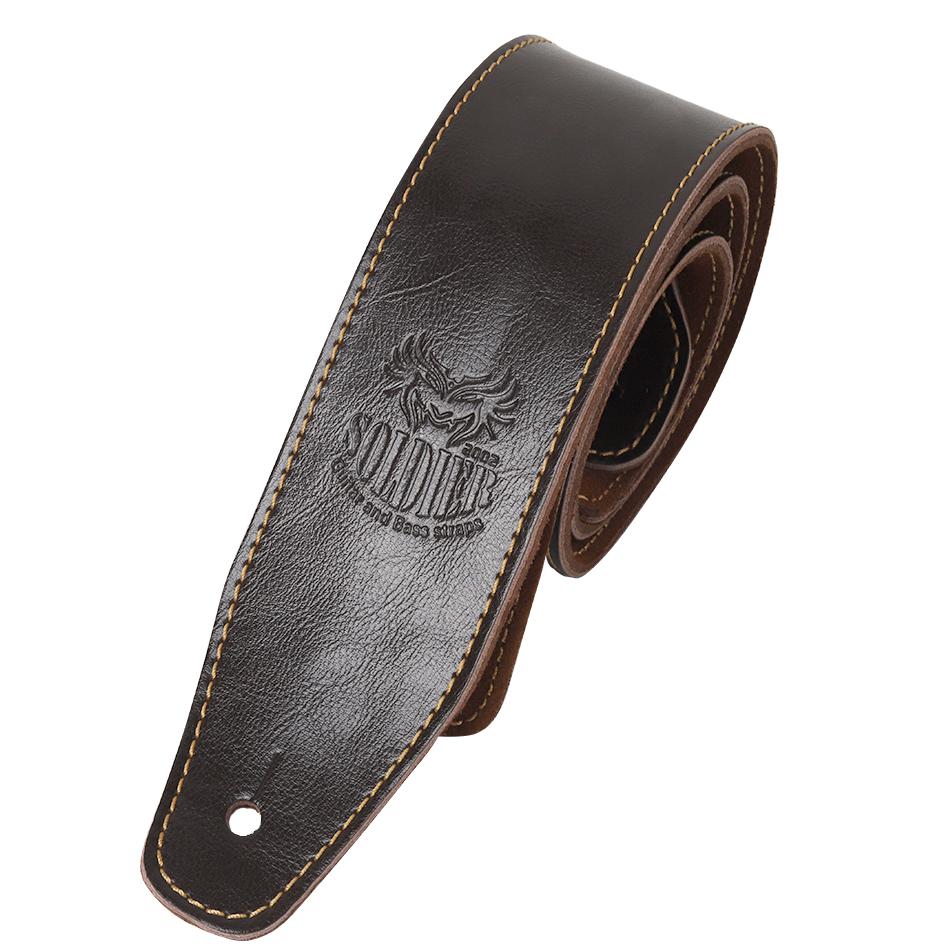 

Adjustable Genuine Leather Guitar Strap For Acoustic Electric Guitar Bass Belt Guitar Accessories темно-коричневого кольору
