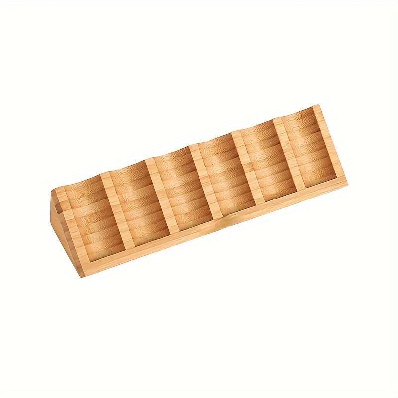 1PC Wooden Essential Oil Display Rack - 6 Slot Triangle Desktop Organizer Cosmetic Display Case