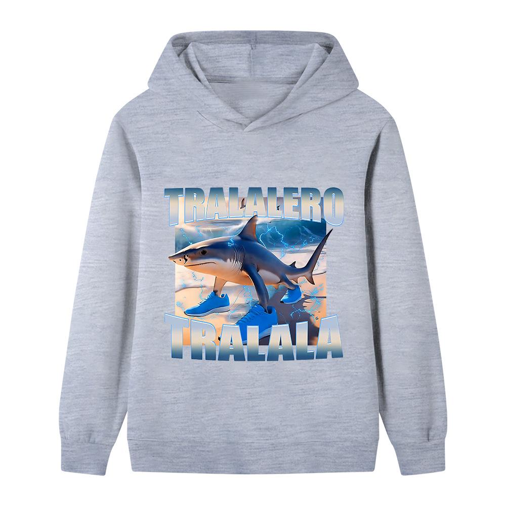 Fun Cartoon Shark Cute Children's Clothes Autumn and Winter Girls Boys Outdoor Sports Warm Pullover