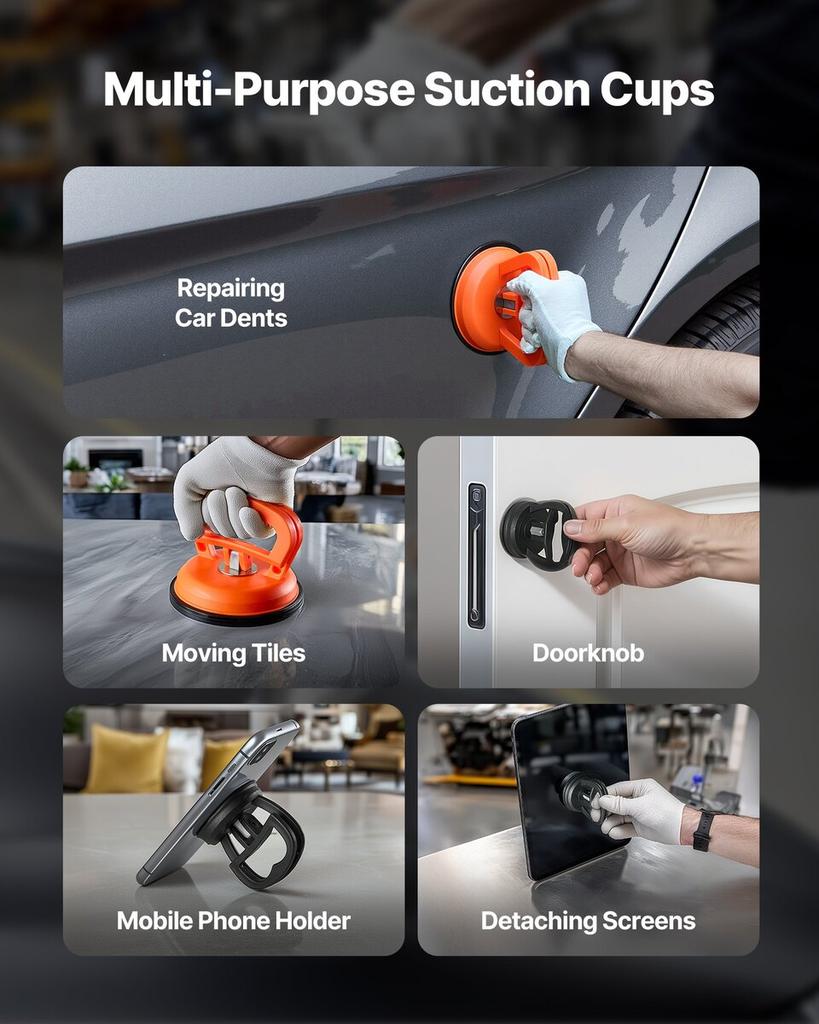 Dent Puller Kit, 100 PCS Paintless Dent Removal Kit with Golden Lifter, Bridge Puller, Slide Hammer T-Bar, Glue Gun, Auto Body Hail Damage Remover
