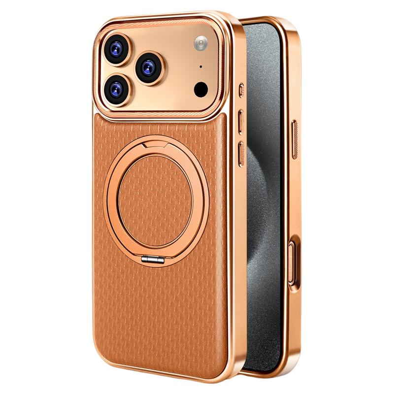 Premium Leather 360 Rotating Stand Case for iPhone 18 Pro Max 17 Air 16 15 14 Plus 13 Pro Max High-Quality Magnetic Closure Business Nobel