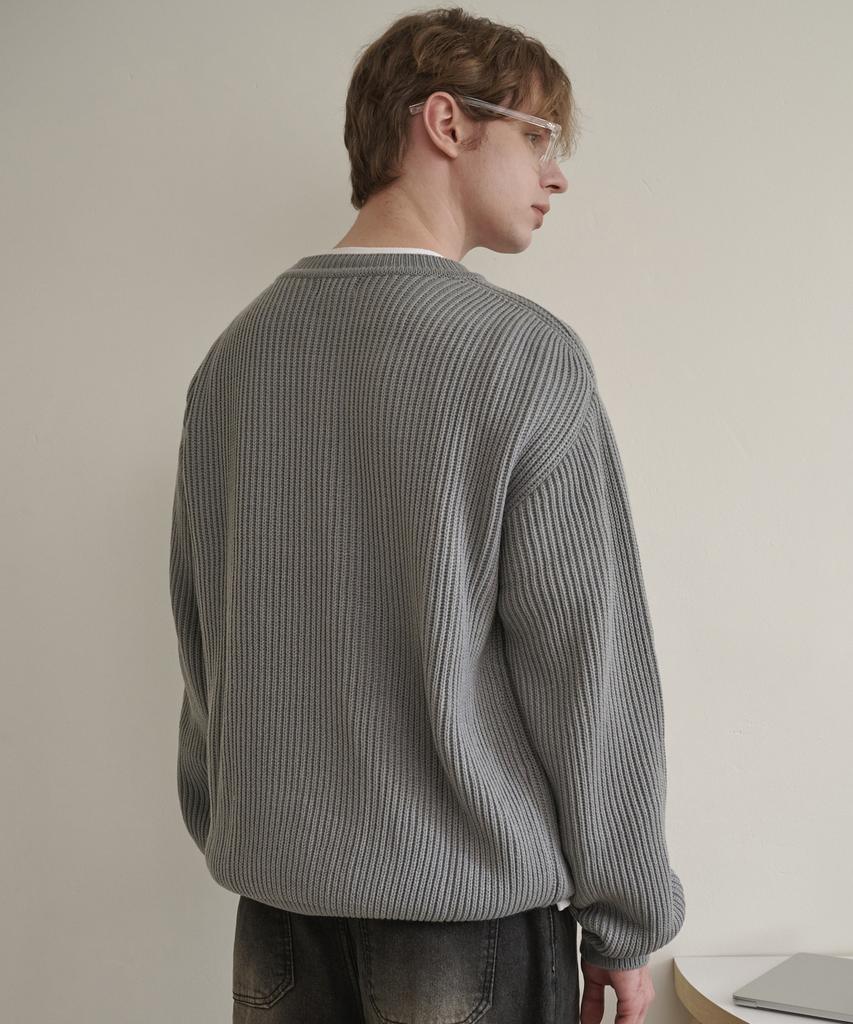 ESN Essential Round Neck Oversized Knit Gray