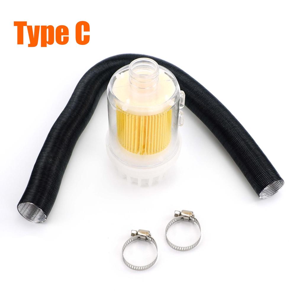 25mm Air Diesel Heater Intake Filter Silencer + Intake Duct Pipe Stretch Length 60cm + 2x Clips For Webasto Eberspacher