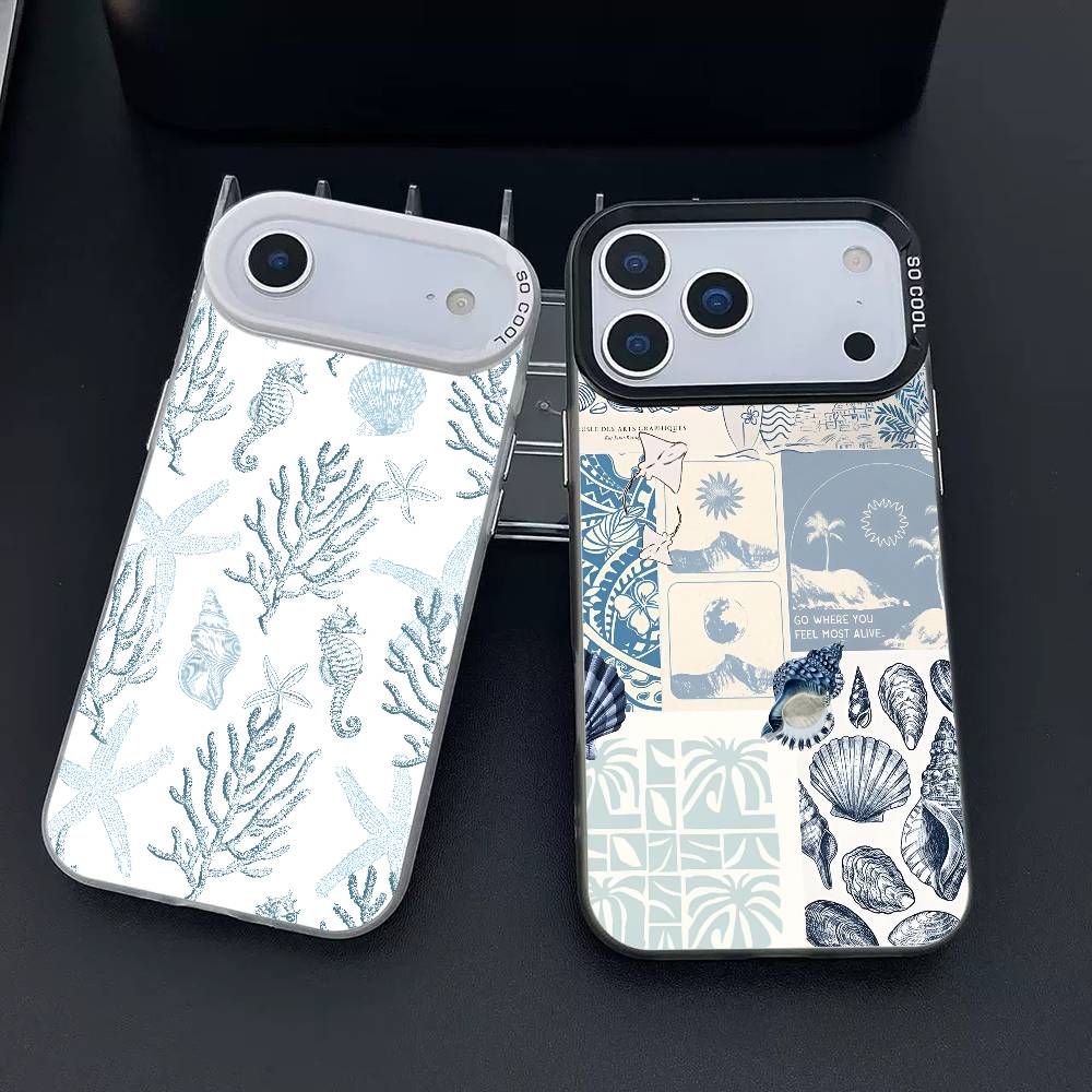 GETO SEA phone case for iPhone 17 17Air 16 15 14 13 12 11 Pro Max Plus Colorful Silver