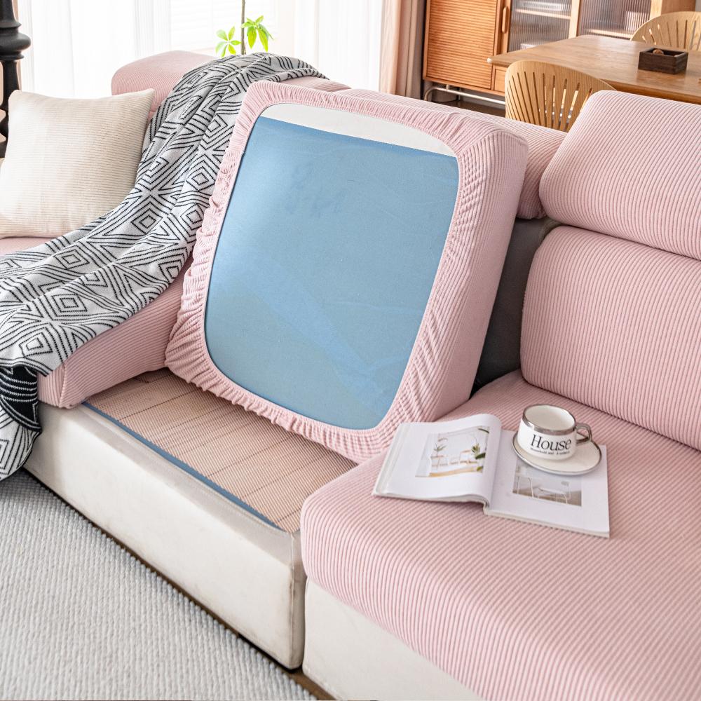 

New Thicken Jacquard Sofa Seat Cushion Covers Solid Colors Striped Sofa Covers For Living Room Sectional Couch Covers Removable Pillowcase