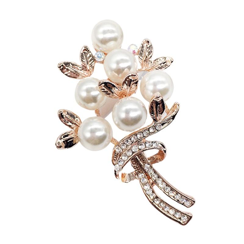 1PC Wedding Party Jewelry Gift Brooch Pins Imitation Pearl Women Rhinestone Clothing Accessories Brooches Fashion Brooch