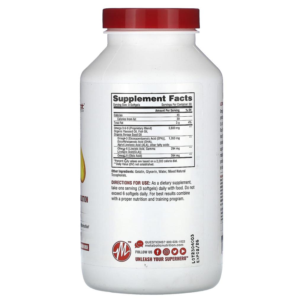 Omega 369, 180 Softgels (1,200Mg Per Softgel)