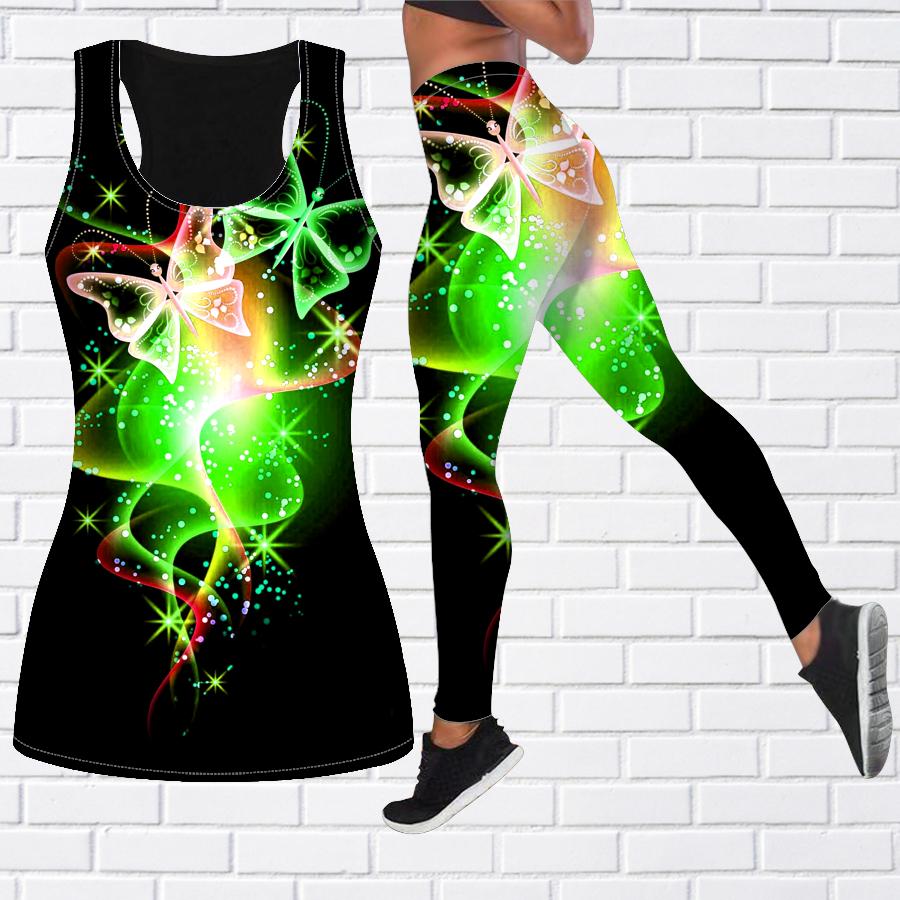 

Фиолетовый костюм для йоги с кристаллами и бабочкой для женщин, модные леггинсы для тренировок, спортивные повседневные штаны для фитнеса и йоги 8XL зелёный