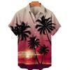 Summer Short-sleeved Men's Shirt Hawaiian Loose Beach Men's