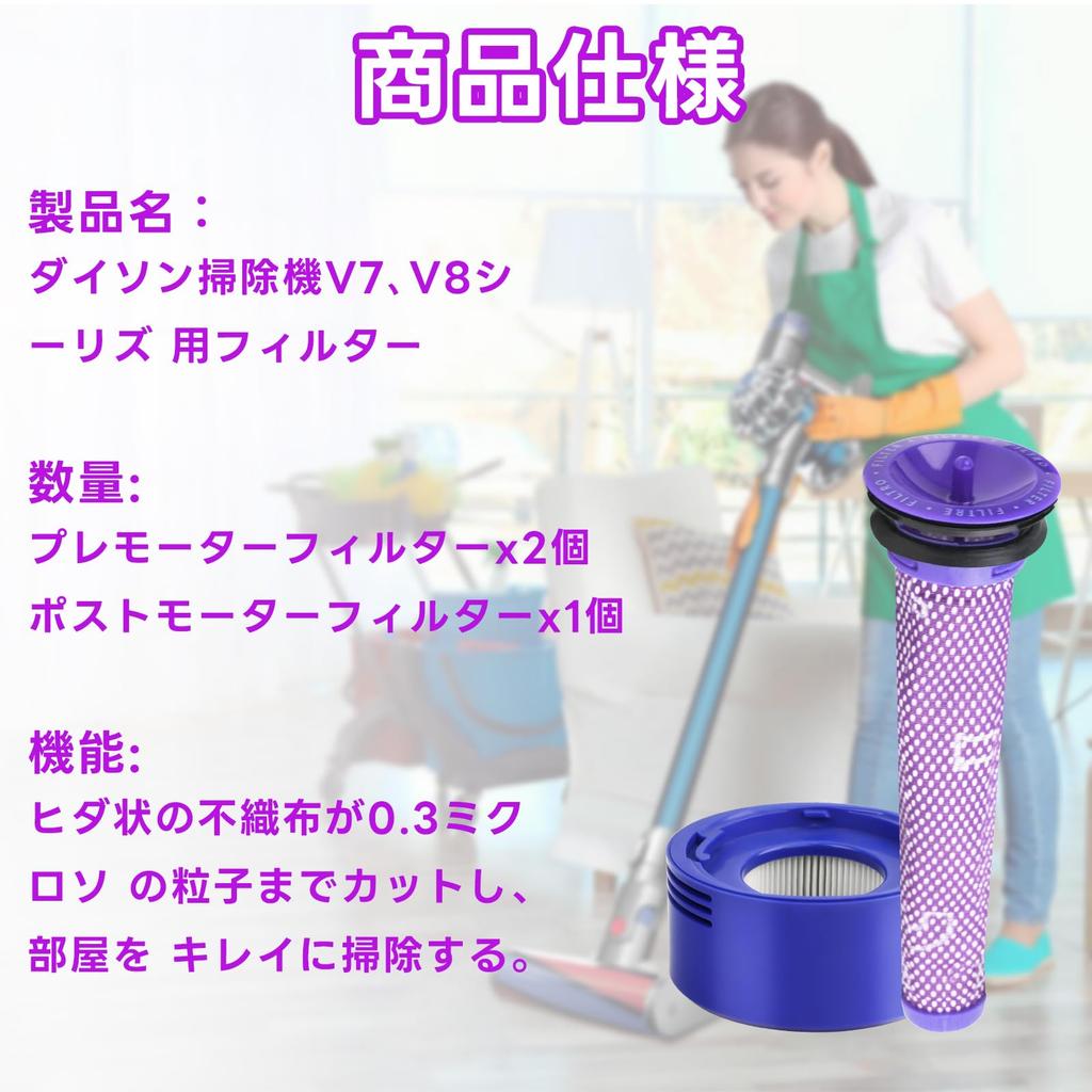 Vacuum Cleaner Filter Filter Compatible with V7 V8 SV10 SV10D SV10K SV11 HH11 Series Post Motor Filter Hepa Post Filter Filter Washable High