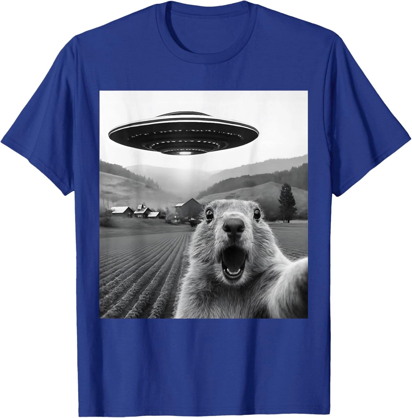 Groundhog Selfie With Alien Weird Ground Hog Day T shirt S