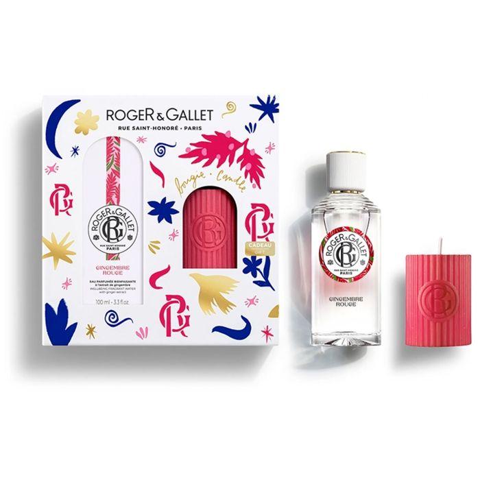 Coffret Eau Parfumée - Roger &amp; Gallet - Gingembre Rouge - 100 ml - Bougie parfumée 75 g - Édition limitée
