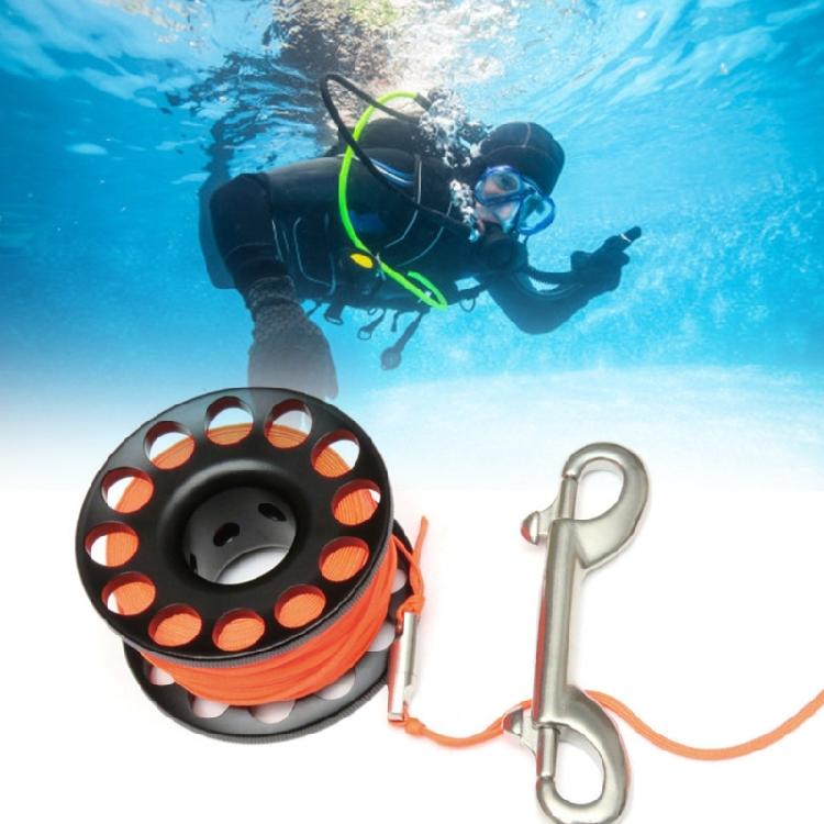 Scubas Diving Spool Finger Reel Aluminum Alloys Spool Finger Reel with Double Ended Hook Cave Diving Equipment Enduring
