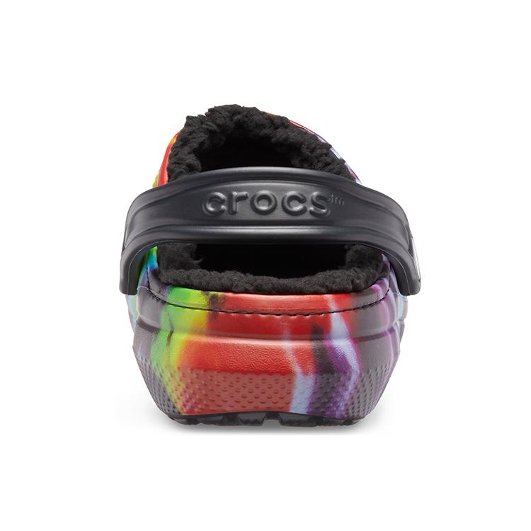 Crocs Classic Tie Dye Stay Warm Cozy Crocs Sports Slippers Unisex Purple Red 206341-988