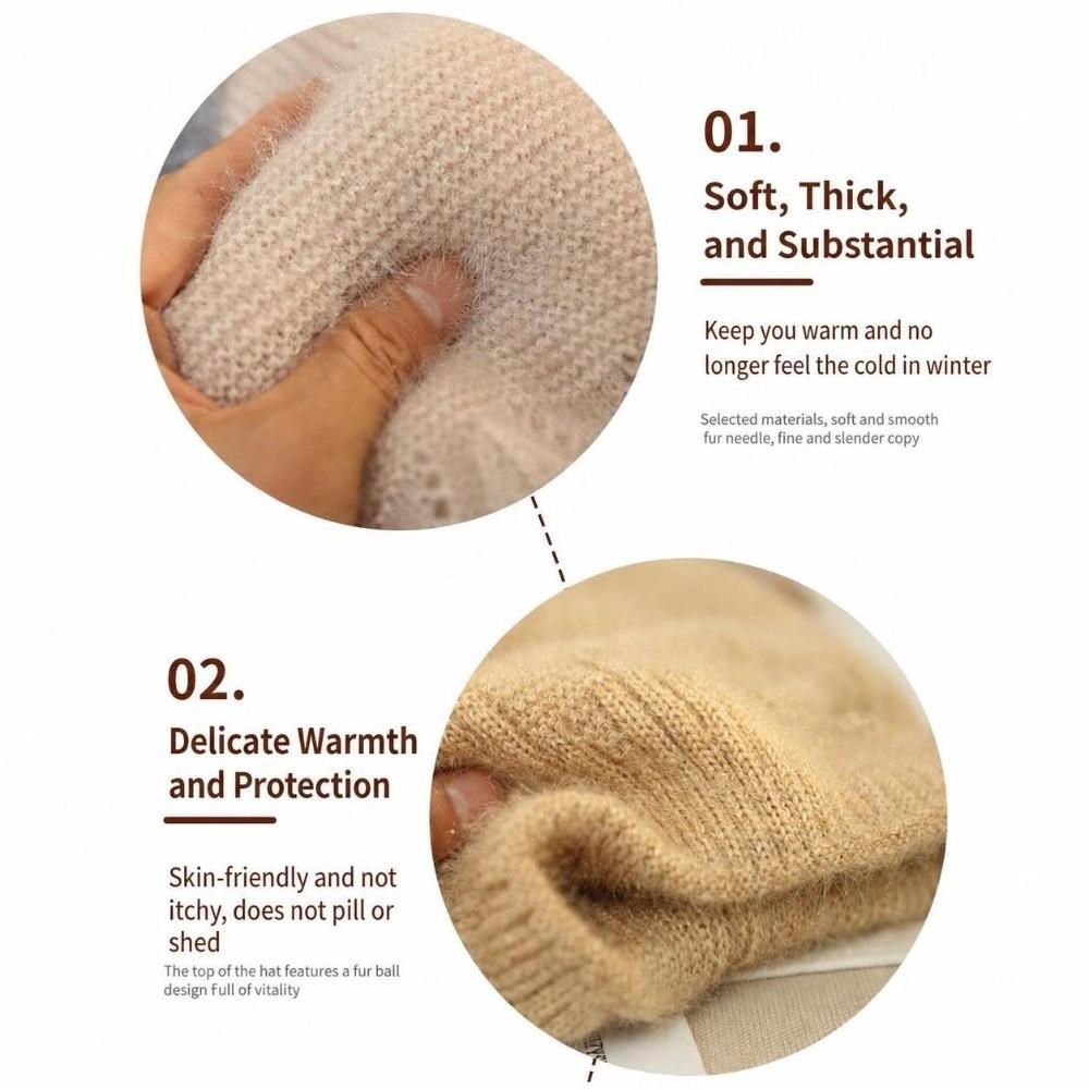 Windproof Knitted Hat Elastic Slouchy Ear Protection Cap Fashion Beanie Hat Winter