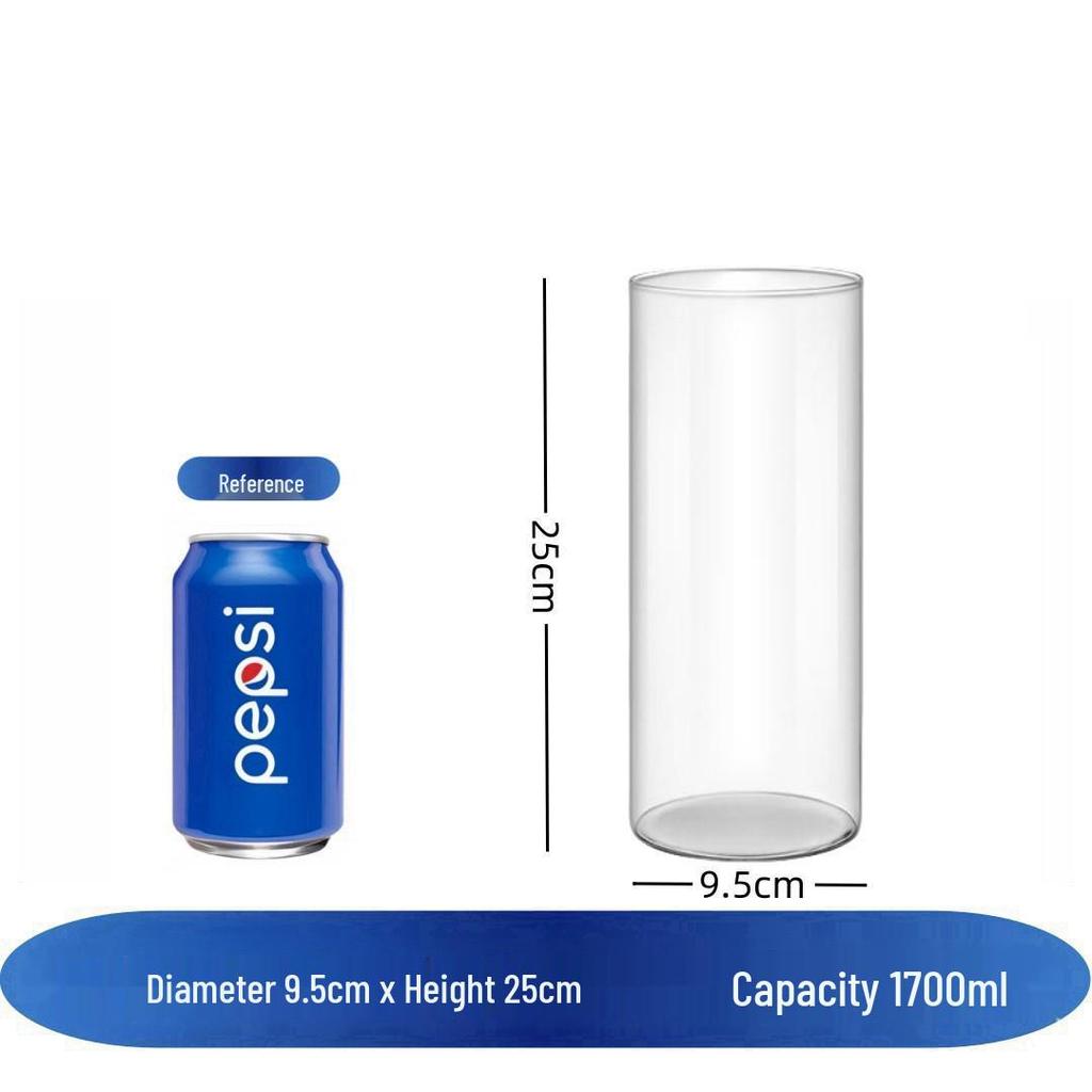 Cylindrical Glass Flower Vase for Wedding and Home Décor