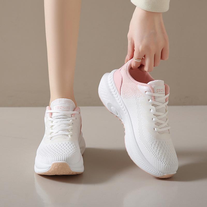 ins Korean version of flying woven shoes spring new student sports shoes breathable fitness running casual street shot K2512