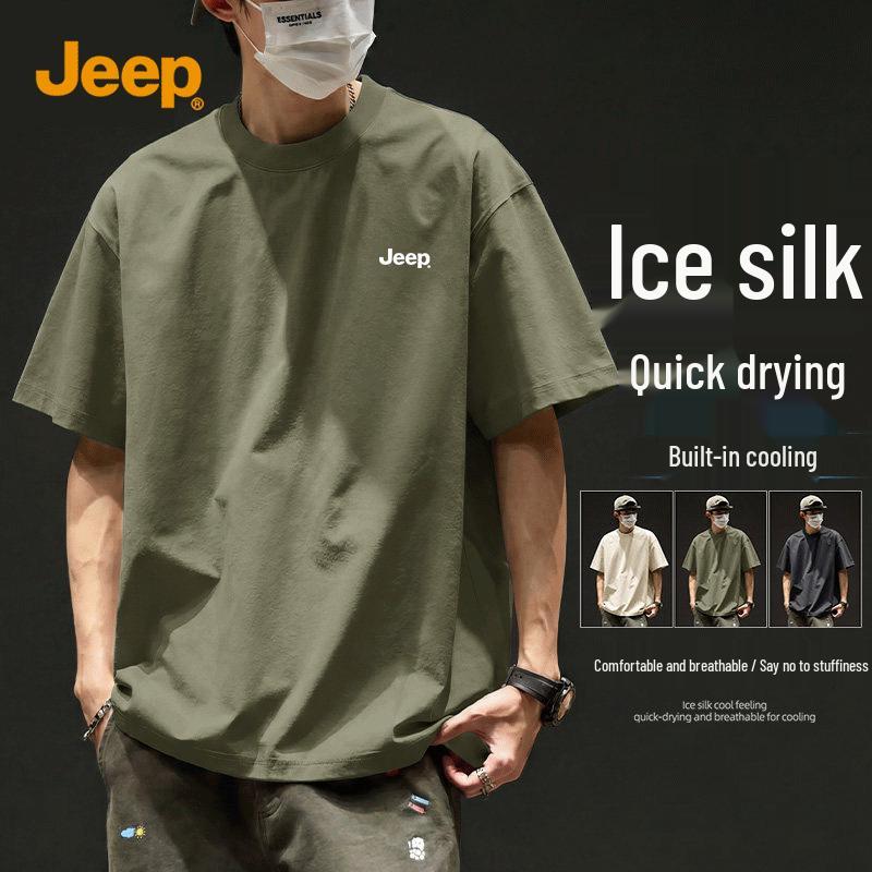 JEEP Men s Ice Silk Short-Sleeve T-Shirt 5XL