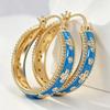 Elegant Court Style Enamel Hoops Earrings Women's Elegant Temperament Party Banquet Earrings Charm Jewelry